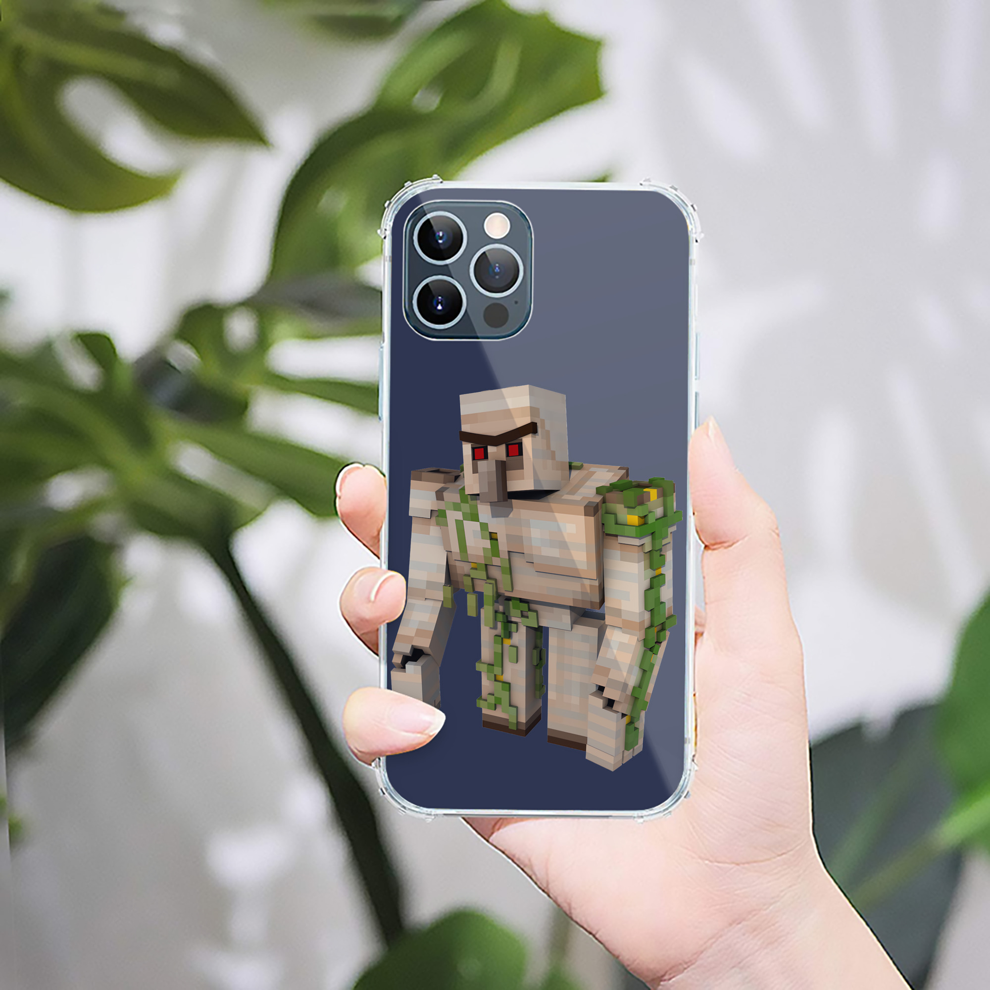 （画像用） マインクラフト ブロックの世界 Minecraft MC Block world 【iPhone 12シリーズ対応】透明スマホケース（クリアソフトケース）